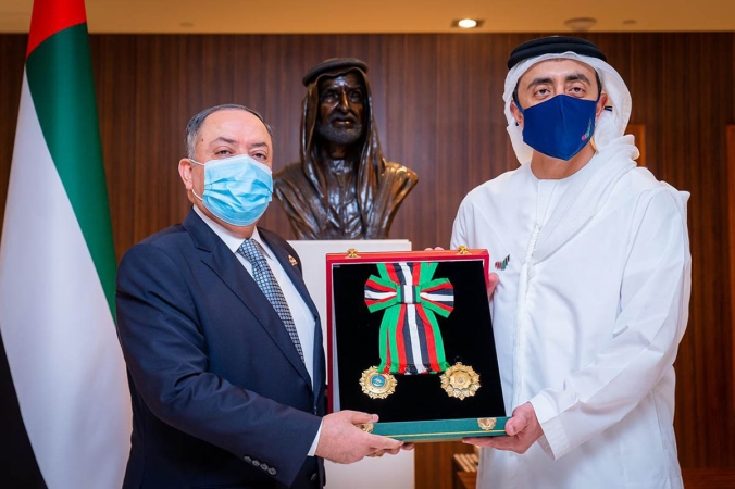 منح السفير الأردني في أبو ظبي وسام الاستقلال من الطبقة الاولى