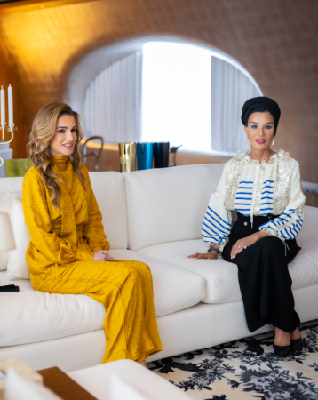 الملكة رانيا العبدالله تلتقي صاحبة السمو الشيخة موزا بنت ناصر