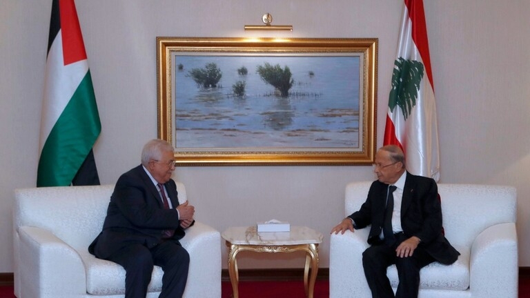 الرئيس اللبناني يستعرض مع نظيره الفلسطيني العلاقات بين البلدين