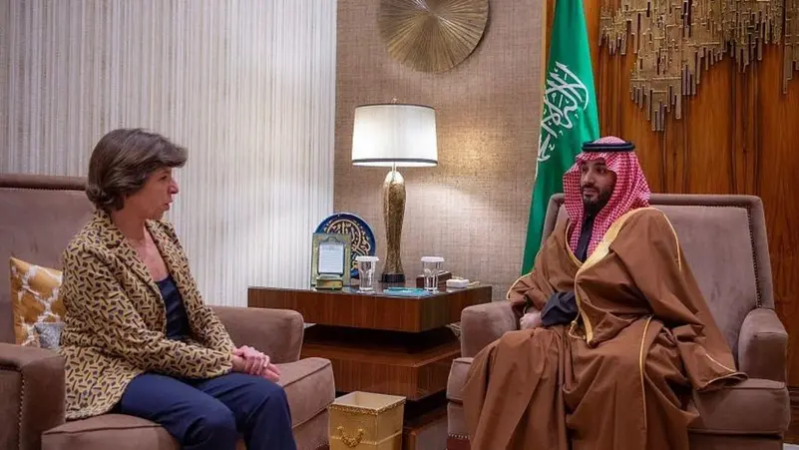 ولي العهد‬⁩ السعودي ووزيرة خارجية ⁧‫فرنسا‬⁩ يستعرضان العلاقات الثنائية