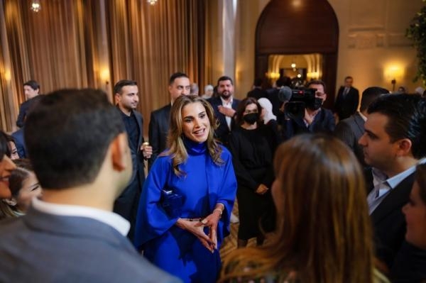 الملكة رانيا : دائماً سيدنا وأنا نرفع رأسنا بالشباب وبما يقومون به من تغيير نوعي