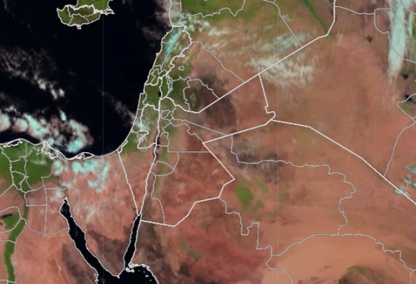 ظهور الغطاء النباتي الربيعي في الأردن بوضوح عبر صور الأقمار الاصطناعية