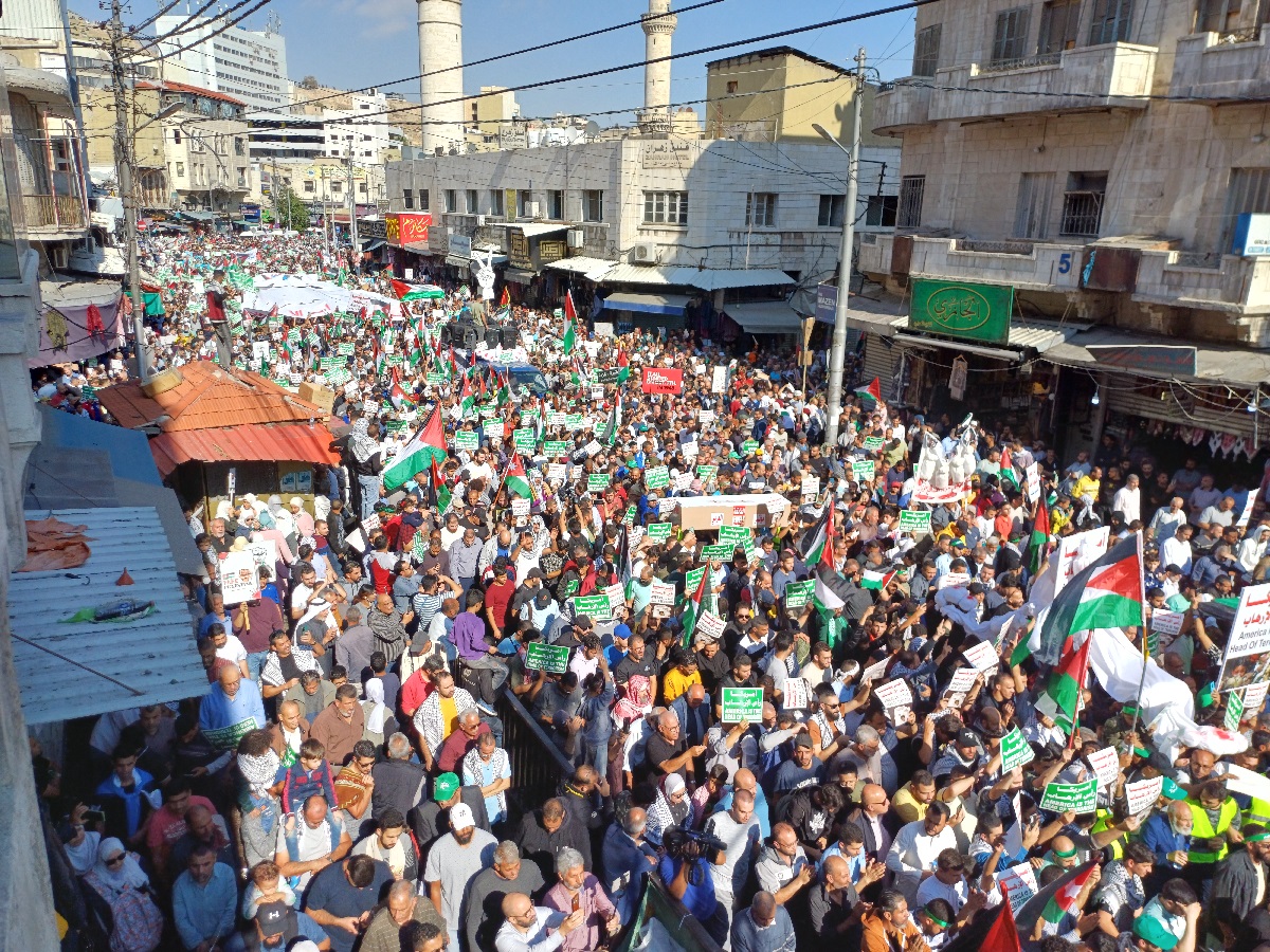 مسيرة تضامنية بوسط البلد نصرة لفلسطين وغزة وتنديدًا بجرائم الاحتلال
