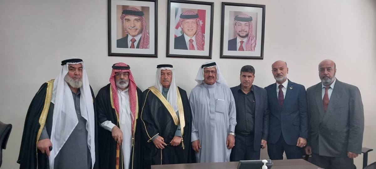 المستشار الملك لشؤون العشائر البلوي يلتقي وفد جمعية وطني الخيرية