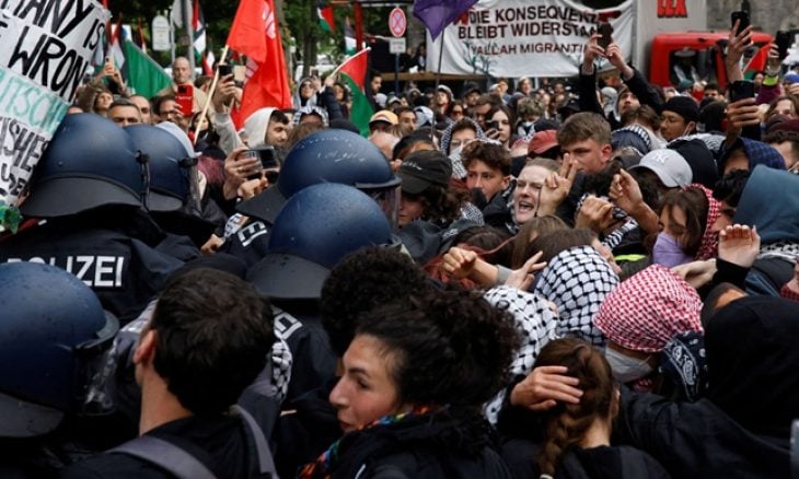 إصابات واعتقالات في برلين خلال مظاهرة مؤيدة للفلسطينيين في ذكرى النكبة