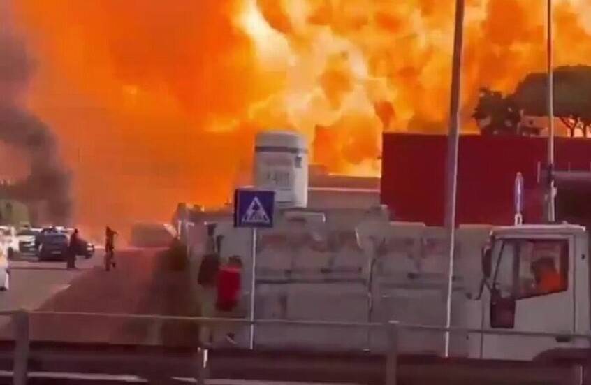 انفجار عنيف بمحطة للوقود شرقي روما