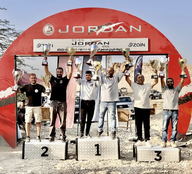 الأردنية لرياضة السيارات تعلن نتائج سباق الدفع الرباعي