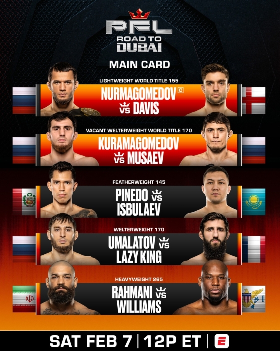 دبي تستضيف ثالث بطولات رابطة المقاتلين المحترفين الطريق إلى دبي