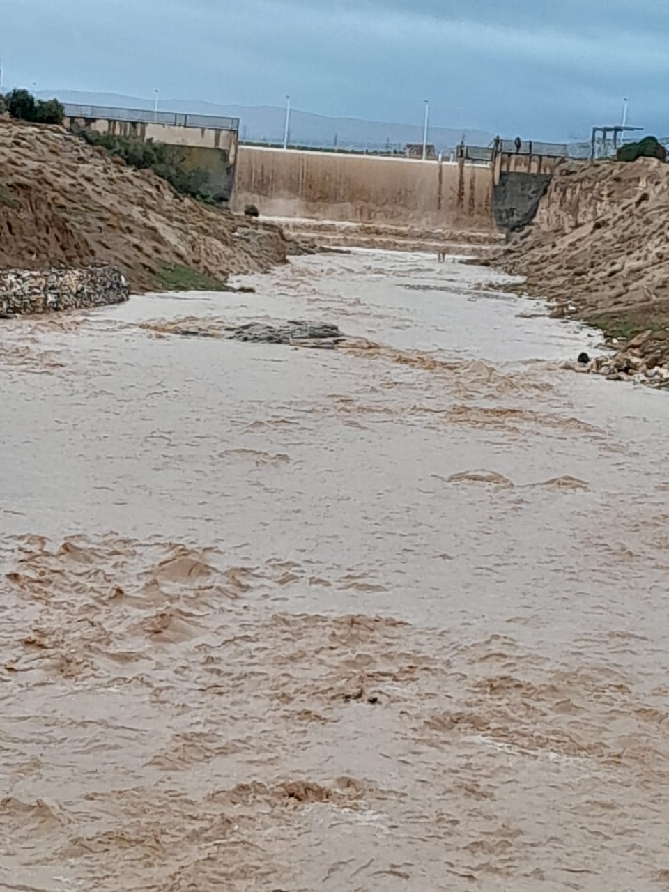 فيضان سد البويضة بالرمثا وتحذير من الاقتراب من مجراه حفاظا على السلامة العامة