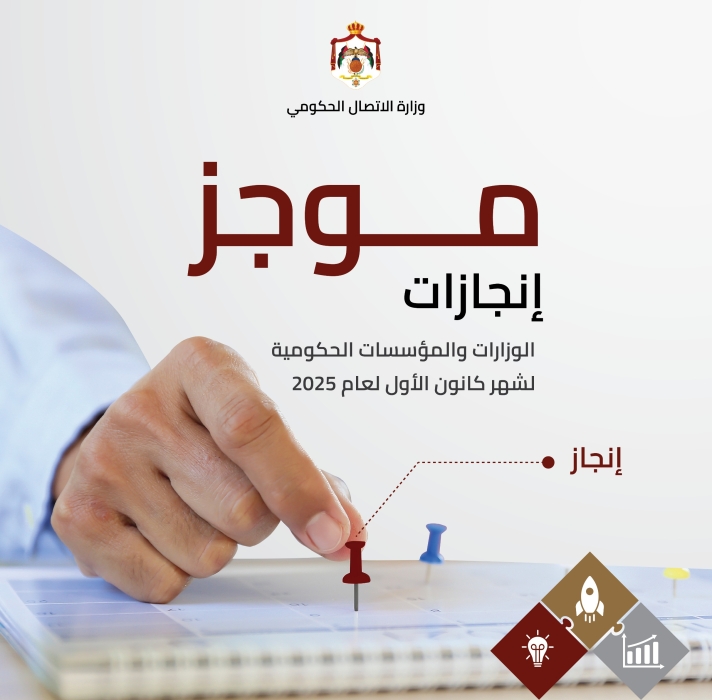 الاتصال الحكومي تنشر موجز إنجازات الوزارات والمؤسسات الحكومية الشهر الماضي