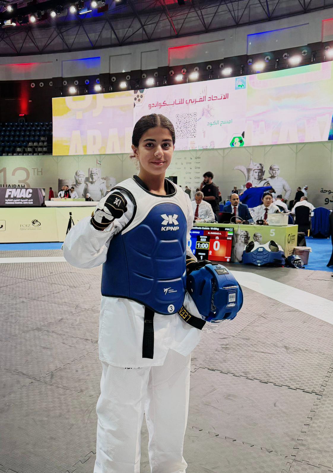 العواد تفوز ببرونزية كأس العرب للتايكوندو